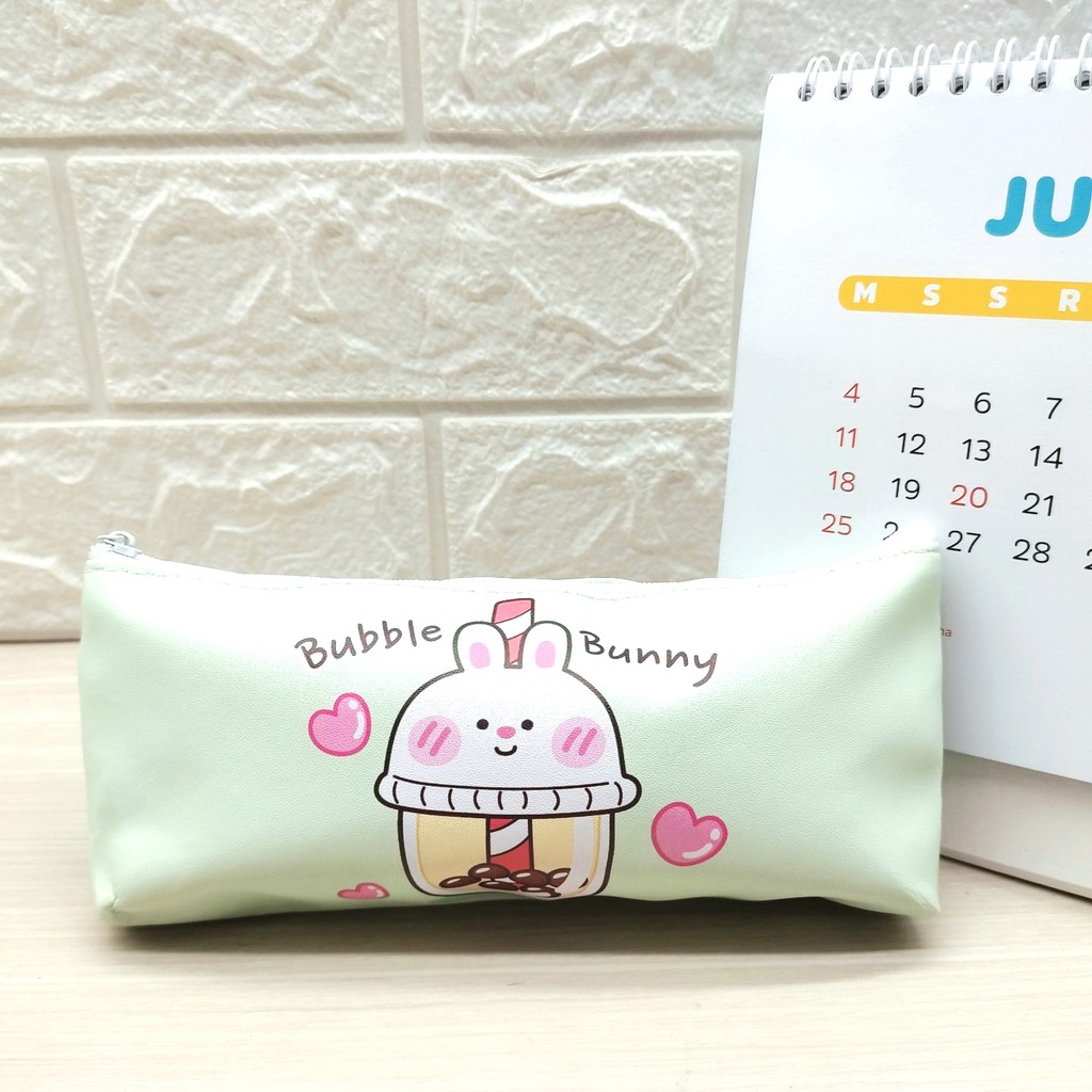 COD KOTAK PENSIL MOTIF LUCU UNIK / TEMPAT PENSIL / KOTAK PULPEN / TEMPAT ALAT TULIS-KELINCI HIJAU