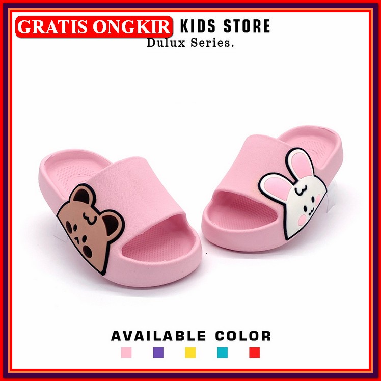 Sandal Anak Anak Unisex Double Strap Terbaru Sendal Cewek Cowok Eva Empuk Murah Askara Kids - Sandal