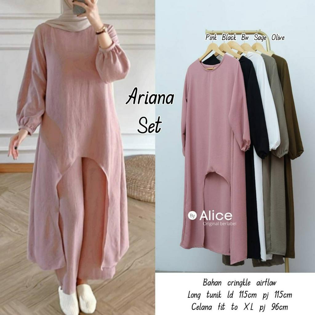 ARIANA ONESET / 29.9 / BAHAN CRINGKEL AIRFLOW / LD 115 CM / SETELAN WANITA ALLSIZE FIT TO XXL / ALICE