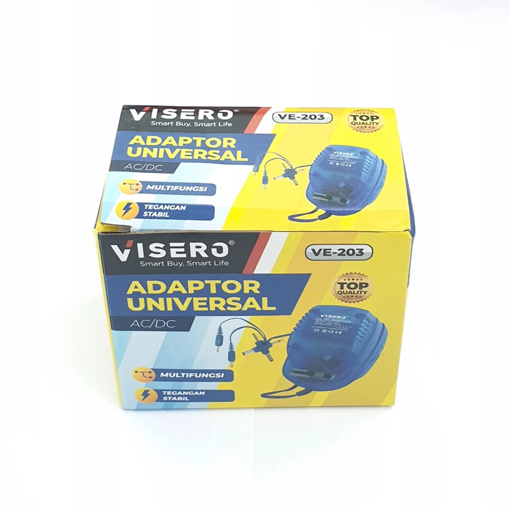 VSR VE-203 AC/DC Adaptor Universal 1200mA 1,5 3 4,5 6 7,5 9 12V Body Transparant