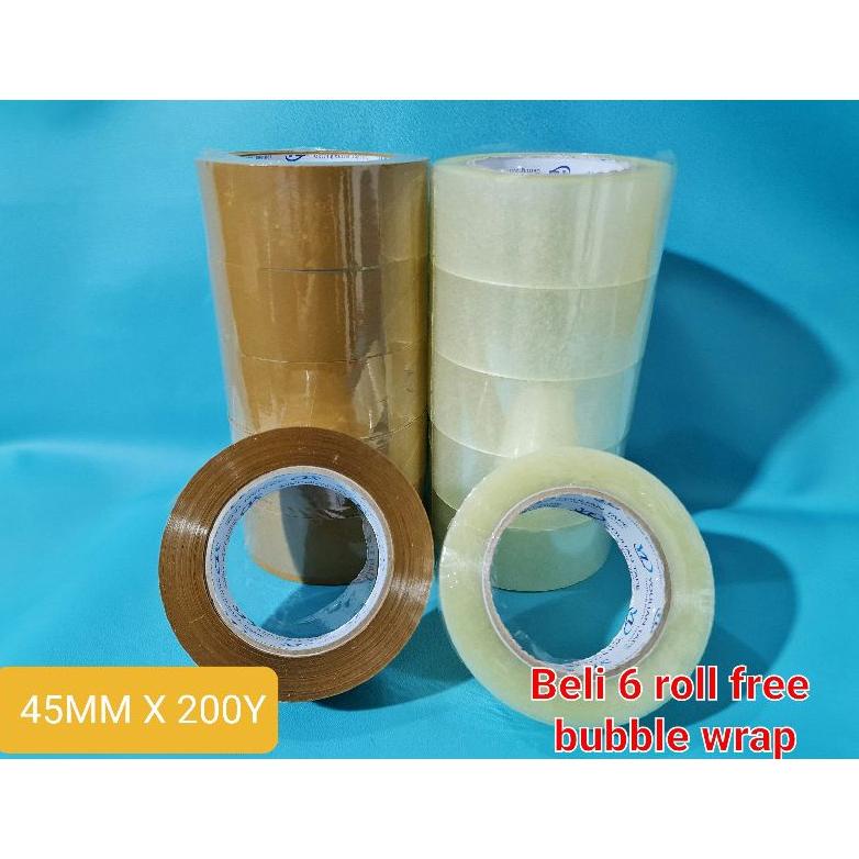 

((BISA COD)) Lakban 45mm 200Y Tape lakban bening/ Isolasi bening