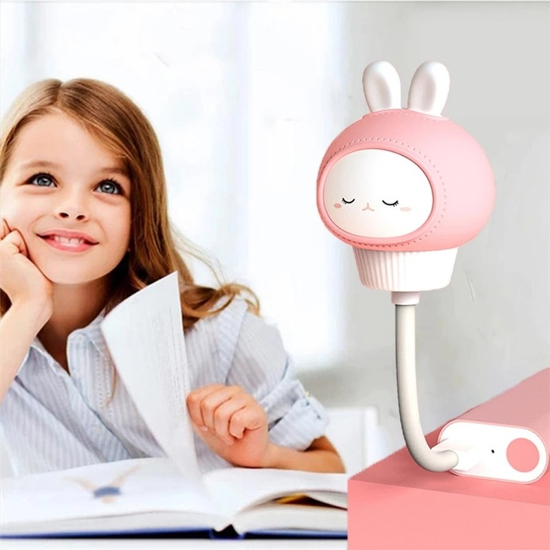 Lampu Meja Led Usb Flexible Portable Bentuk Kartun Kelinci / Beruang Untuk Dekorasi Kamar Anak