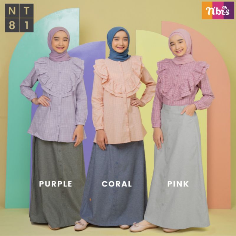 GAMIS SETELAN ATASAN DAN ROK REMAJA NIBRAS TEEN NT 81 ORI Tunik Set Rok Remaja Murah BISA COD