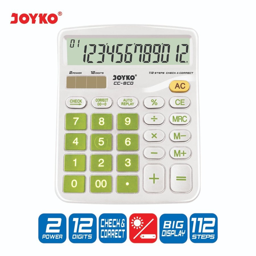 

Calculator Kalkulator Joyko CC-8CO 12 Digits Check Correct