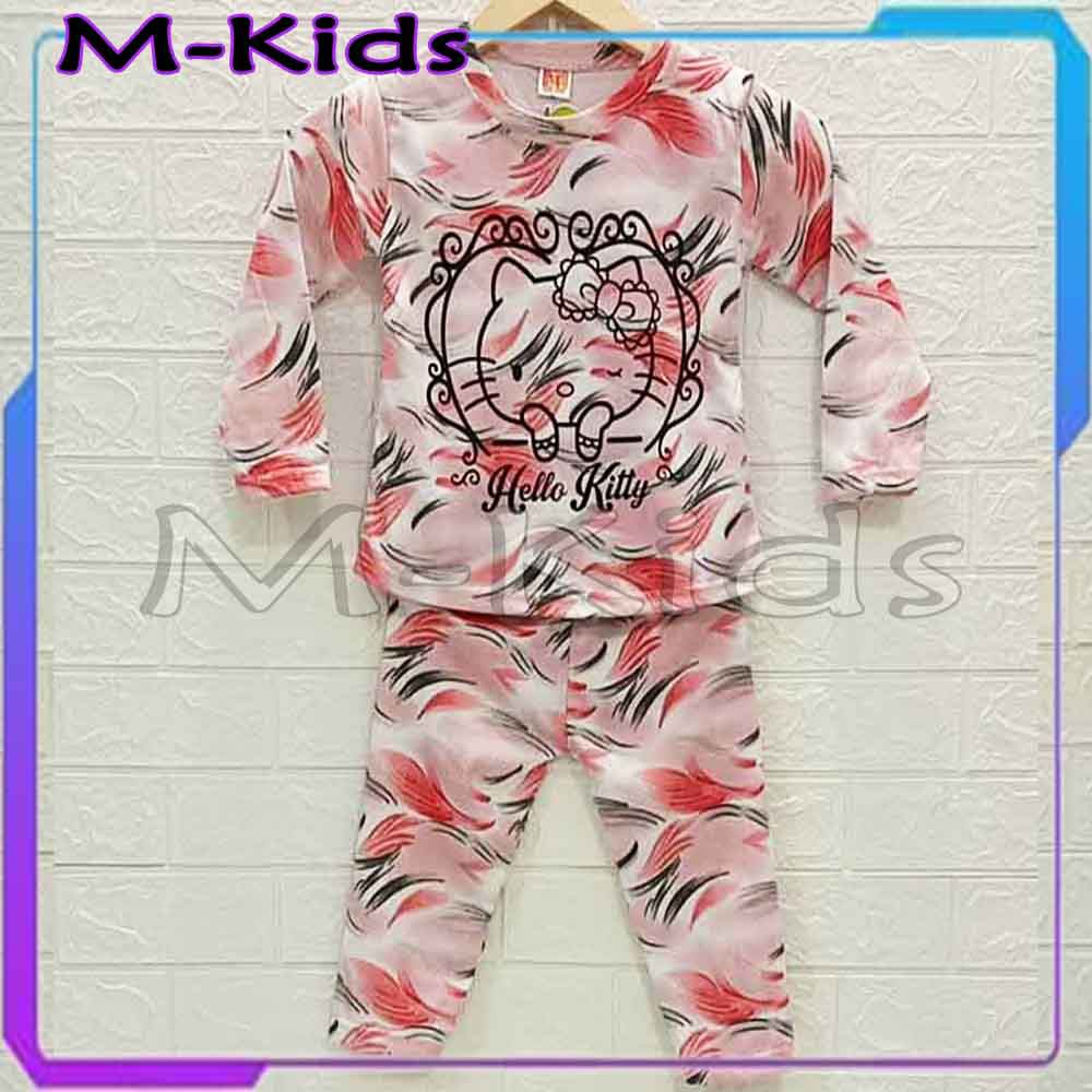 MKids88 - Baju Setelan / Baju Tidur Anak Perempuan Motif TieDye Gambar Hello Kitty