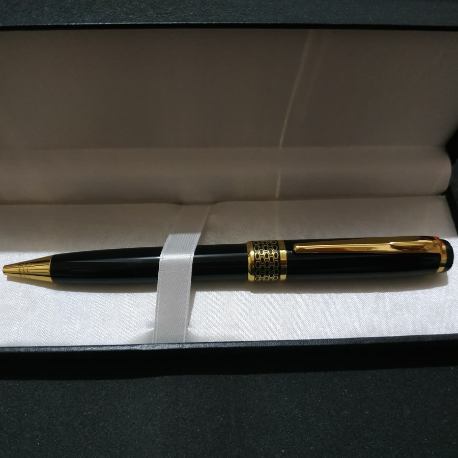

PS-Pen Promosi Metal Ballpoint 309 LQ Black Gold Trim Klip Emas