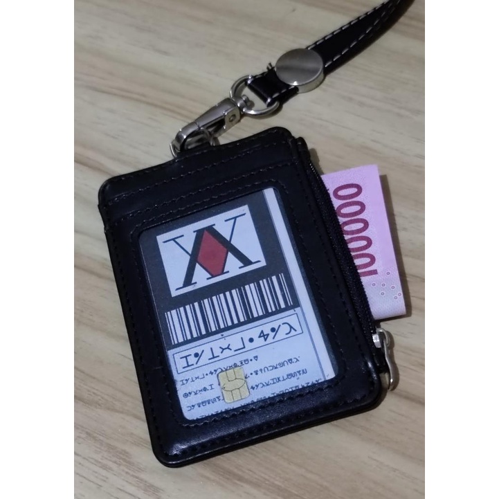 

Name Tag ID Card Holder PU Leather Lanyard wallet