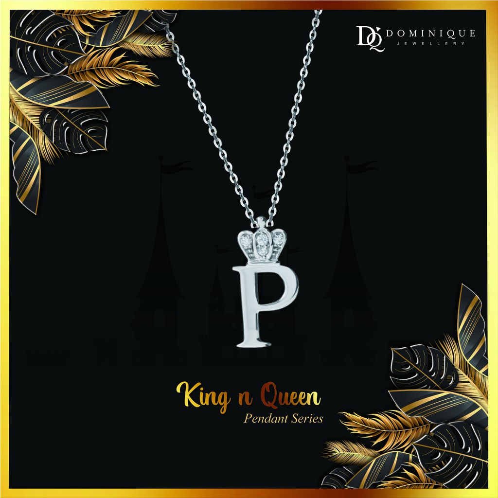 

Dominique Jewellery-Diamond Pendant Kalung Alpha Beta P King & Queen