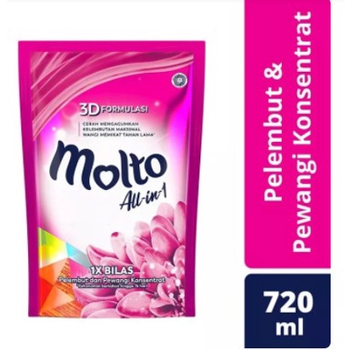 

Molto All-In-1 Pink Pewangi & Pelembut Konsentrat Pouch 720Ml