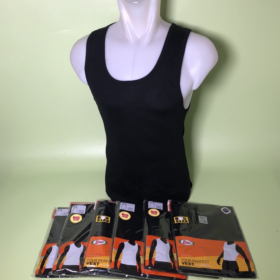 Kaos Singlet Rider Big Size R 224  BSW Hitam ISI-1 PCS bahan 100% katun