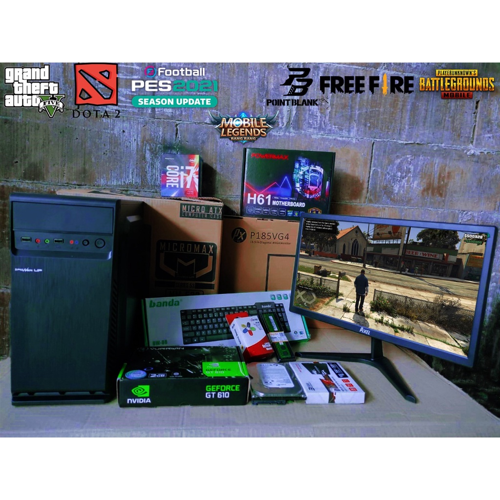 PAKET KOMPUTER GAME/DESAIN FULL BARU CORE I3/I5/I7 RAM 8GB HDD SSD 250GB VGA 2GB