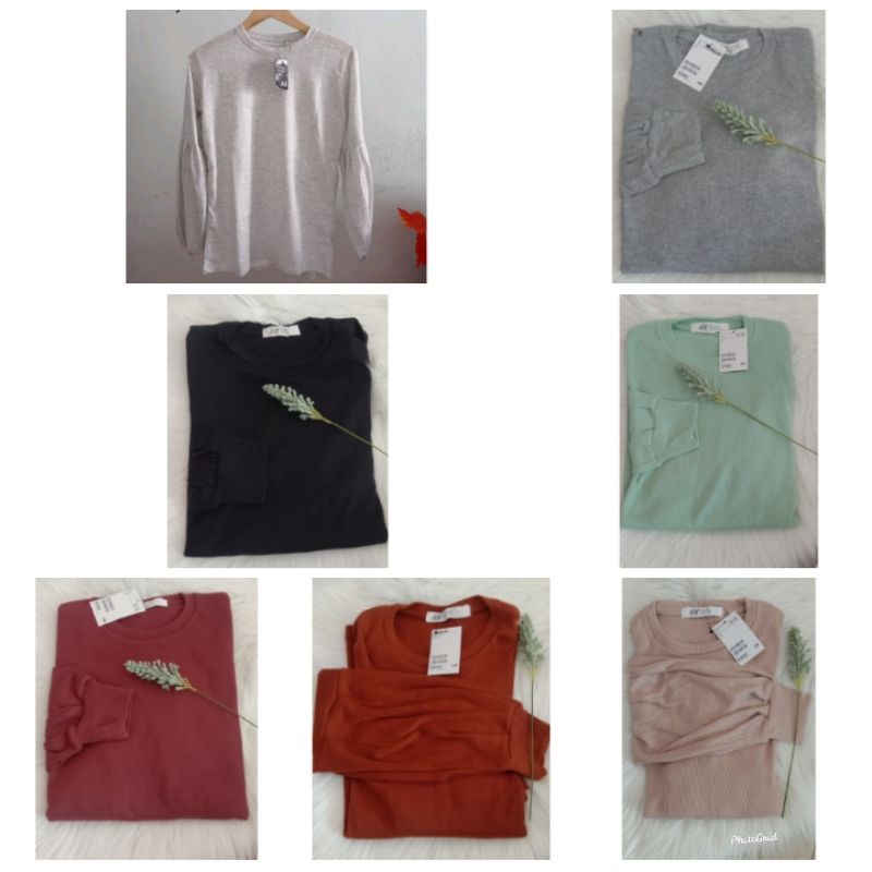 kaos rib lengan balon