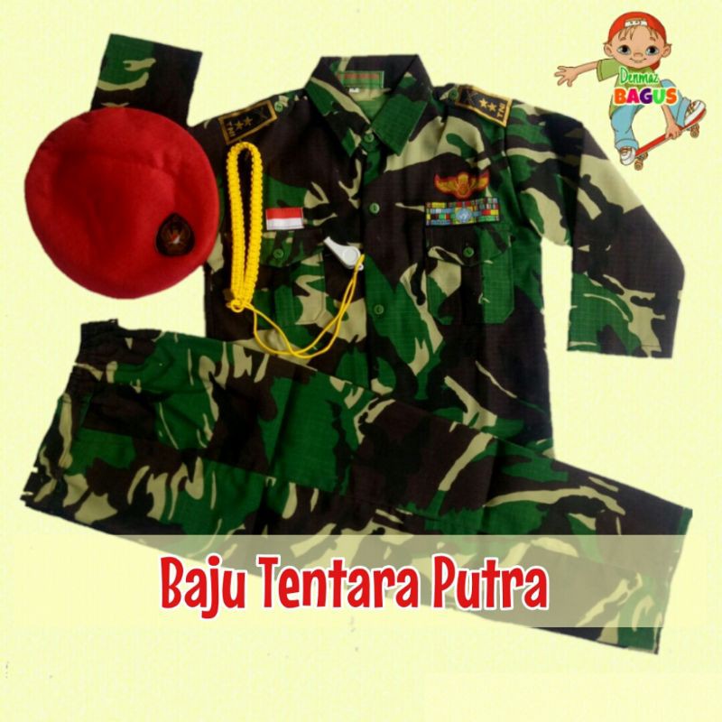 BAJU TENTARA BARET MERAH UNTUK ANAK TK