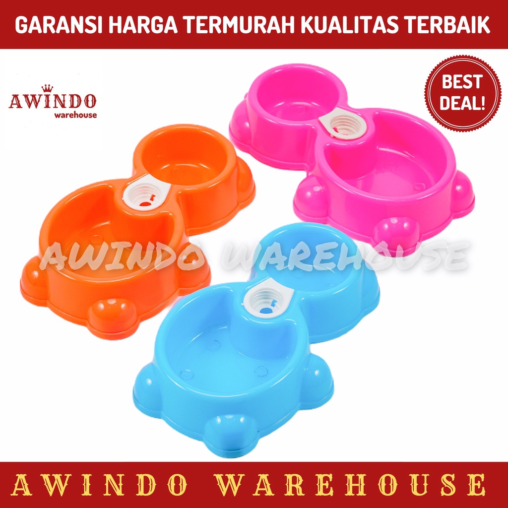 PLATE BERUANG TANPA BOTOL - Tempat Piring Pakan Makan Minum Anjing Kucing Kelinci Anti Slip