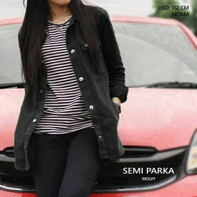 Jaket semi parka cewek/jaket trucker canvas/jaket cewek termurah/jaket parka premium