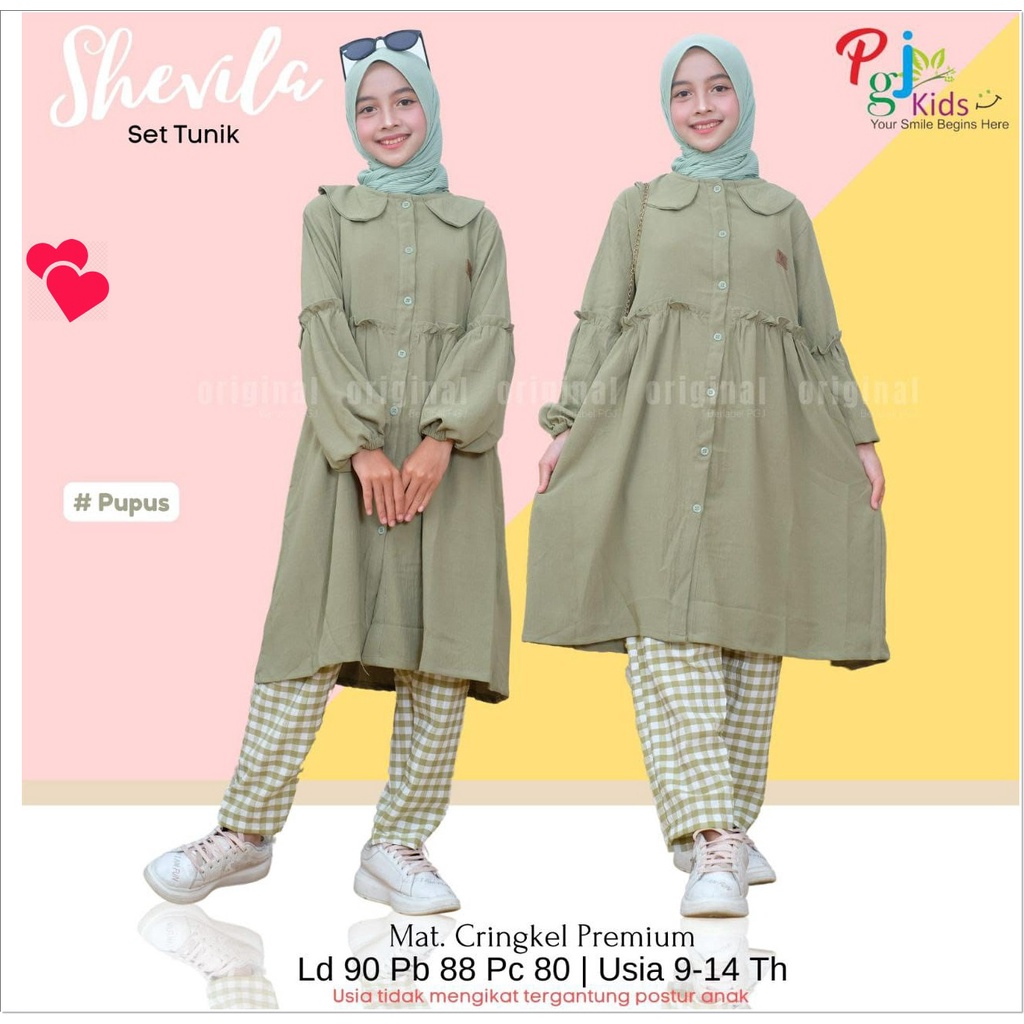 Baju Remaja Perempuan Setelan Remaja Perempuan Setelan Tunik Anak Perempuan Set OOTD Remaja