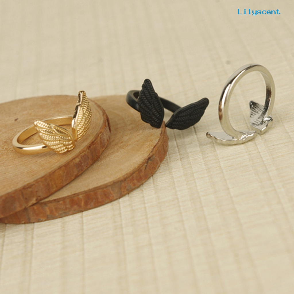 Ls Cincin Open Ring Desain Sayap Malaikat Untuk Hadiah