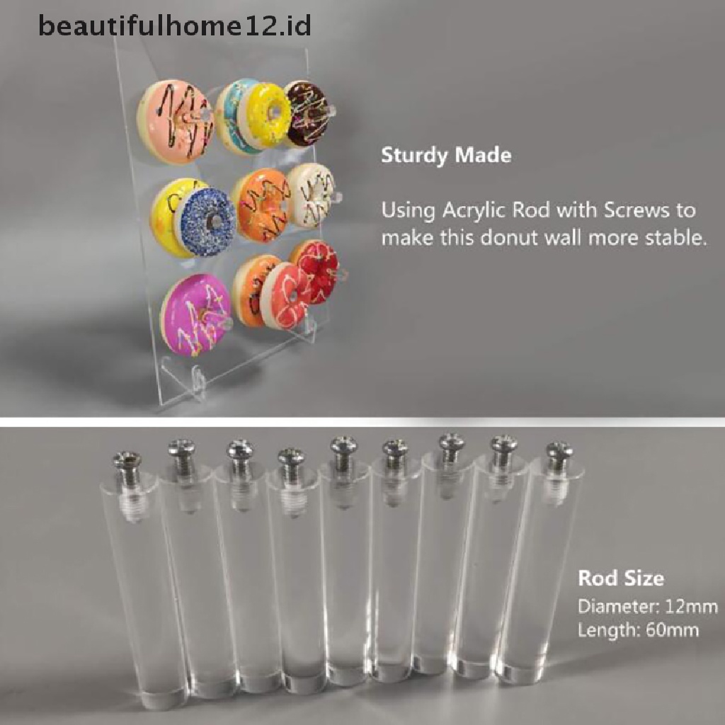 【beautifulhome12.id】 Donut Wall Display Donut stand for Parties Clear Acrylic Doughnut Board Sign .