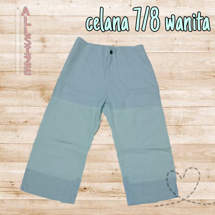 celana wanita 7/8 allsize fashion - katun pants