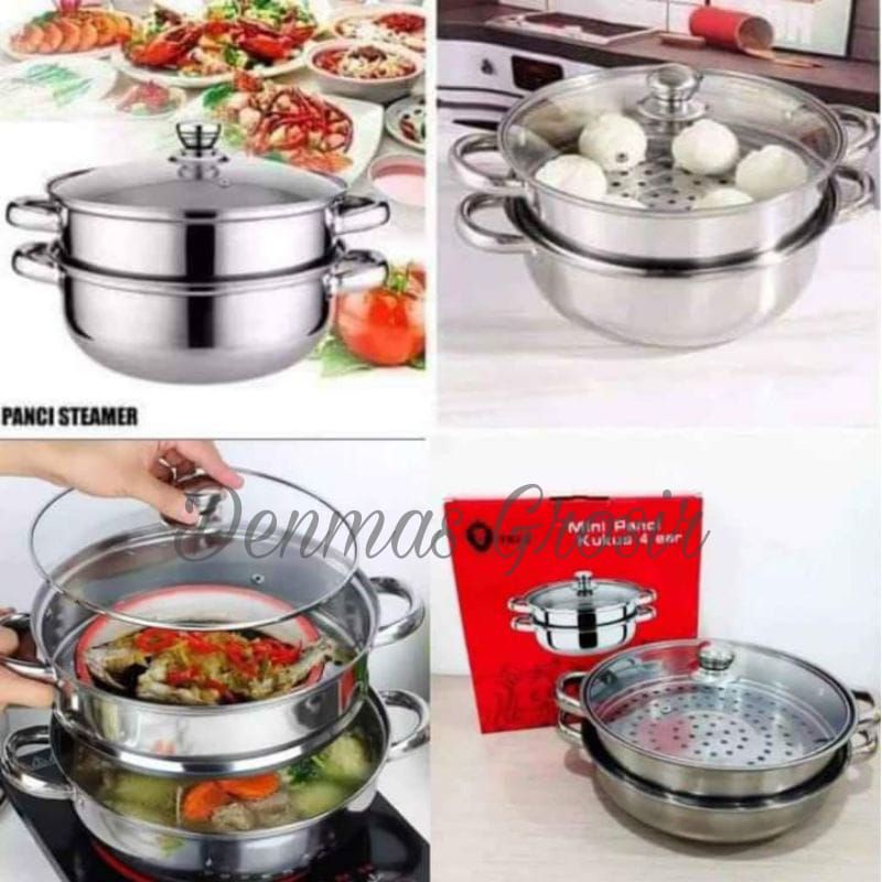 (MURAH) Panci Steamer Kukus Stainless 2 tingkat / Panci Steamer / Panci Siomay