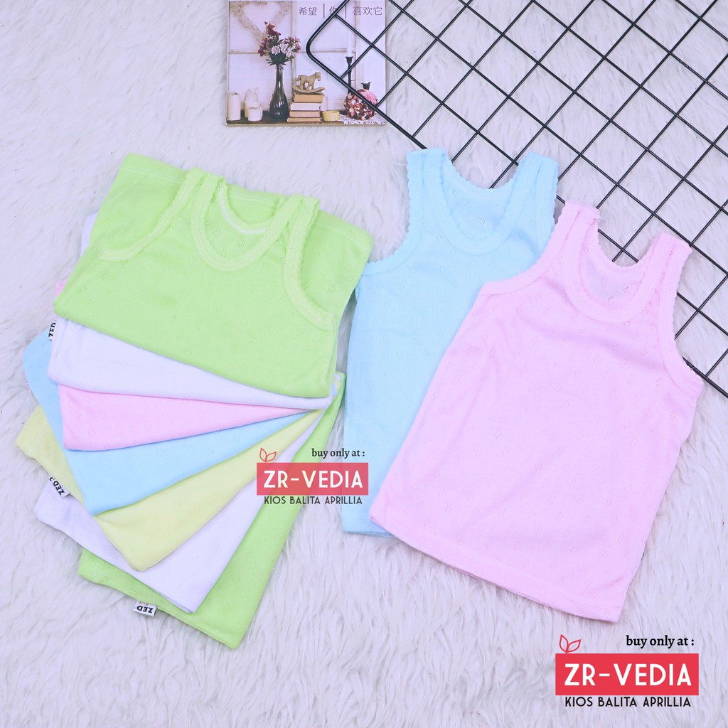 (ISI 6 - 12pc) Singlet Anak uk 1-2 Tahun / SNI Singlet Merk Zed Kids Kaos Dalam Anak Baju Anak Kaos Anak