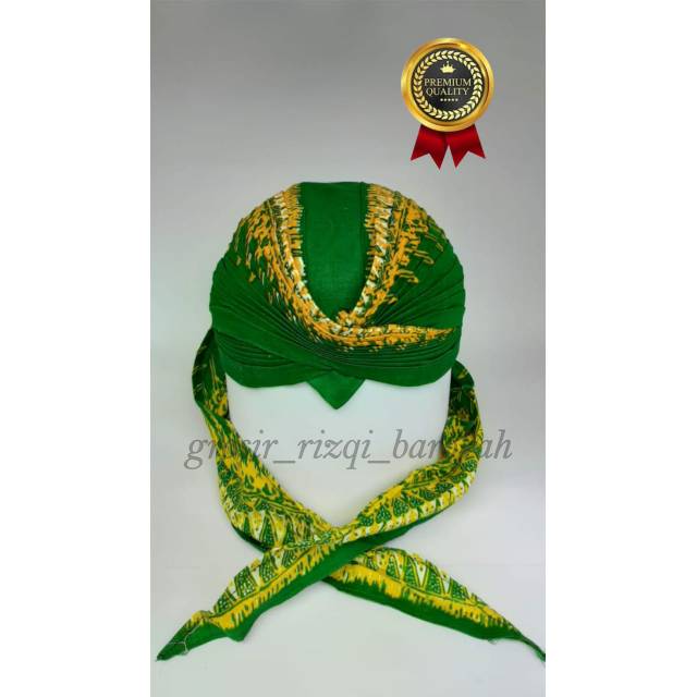 BLANGKON JOGJA HALUS LIPAT SLIWIR PARJO HIJAU / TOPI ADAT / TOPI TRADISIONAL / KUPLUK