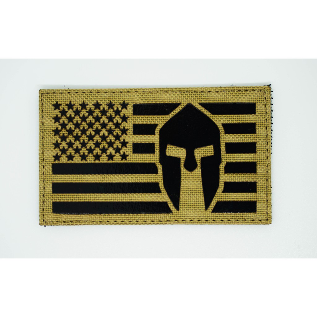 Patch US FLAG SPARTAN Laser Cutting Include Velcro