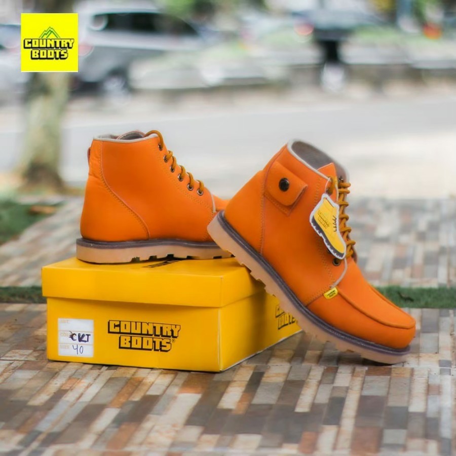 Sepatu Kulit Asli Boots Pria Country Boots Saku Original Leather Tan