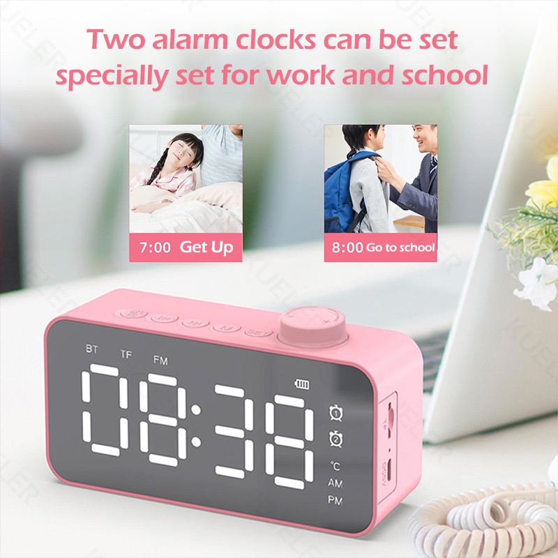 Z6 Speaker Bluetooth Portable LED Display Alarm FM Radio Stereo Bass with Mic Wireless Musik Box  Bluetooth Jam Mini Speker