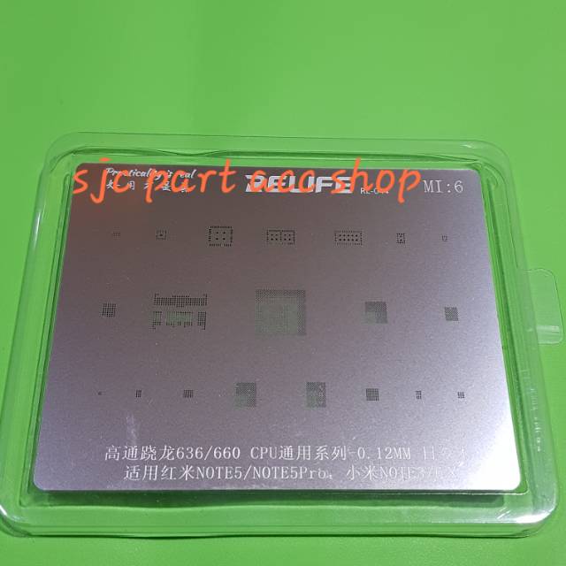 CETAKAN IC  - PLAT BGA CPU NOTE 5 BAHAN JEPANG 0.12MM - RELIFE MI6