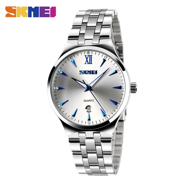 SKMEI 9071 Jam Tangan Pria Wanita Couple Analog Tali Stainless WATCHKITE WKOS