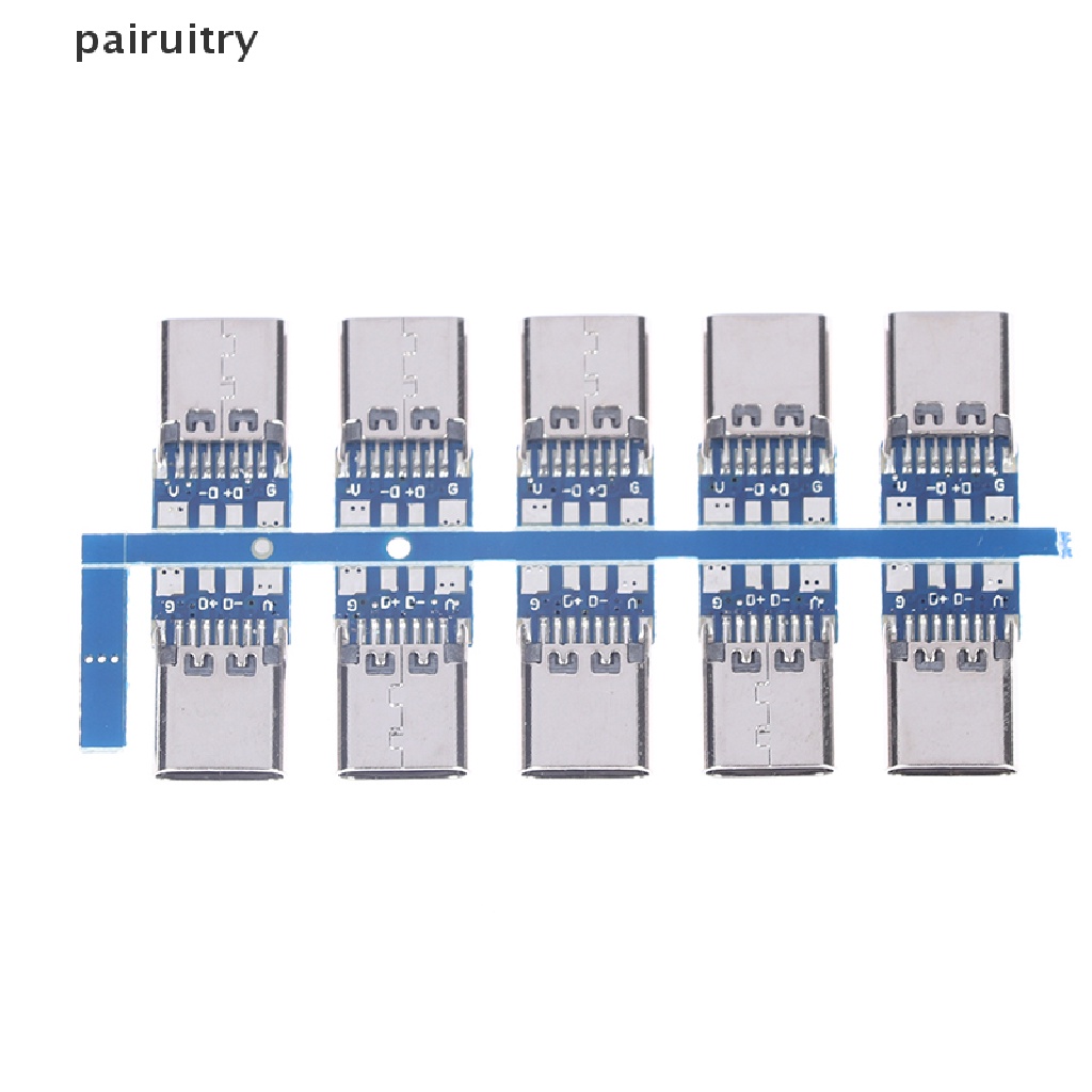 Prt 10pcs Konektor USB 3.1 Tipe C 14 Pin Female Socket receptacle Tembus Lubang PRT