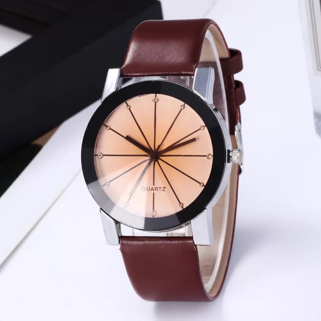 Jam Tangan Couple Quartz Putih Dan Hitam / New Jam Tangan Terbaru Fashion Couple Tren 2019-26-1 kopi kopi Besar