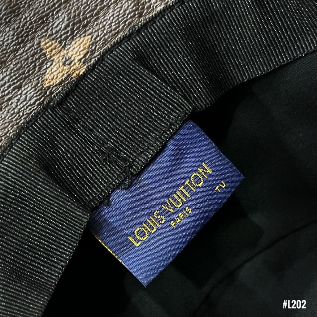 TOPI Monogram Leather Cap Hat One Size L202