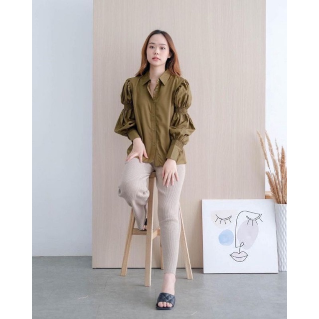 SELMA TOP / KEMEJA WANITA / PUFF - atasan - korean style / baju kekinian