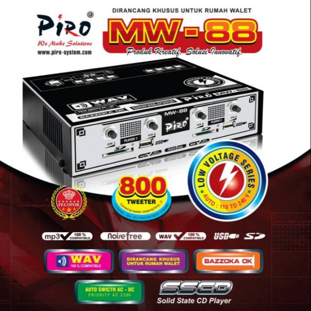 (NON COD) AMPLI WALET PIRO MW 88 TWEETER