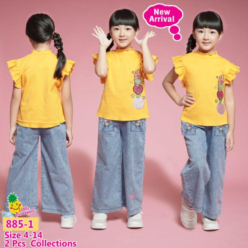 (LP. 885-1)LITTLE PINEAPPLE Setelan Celana Jeans No. 4-15 (4-9th)