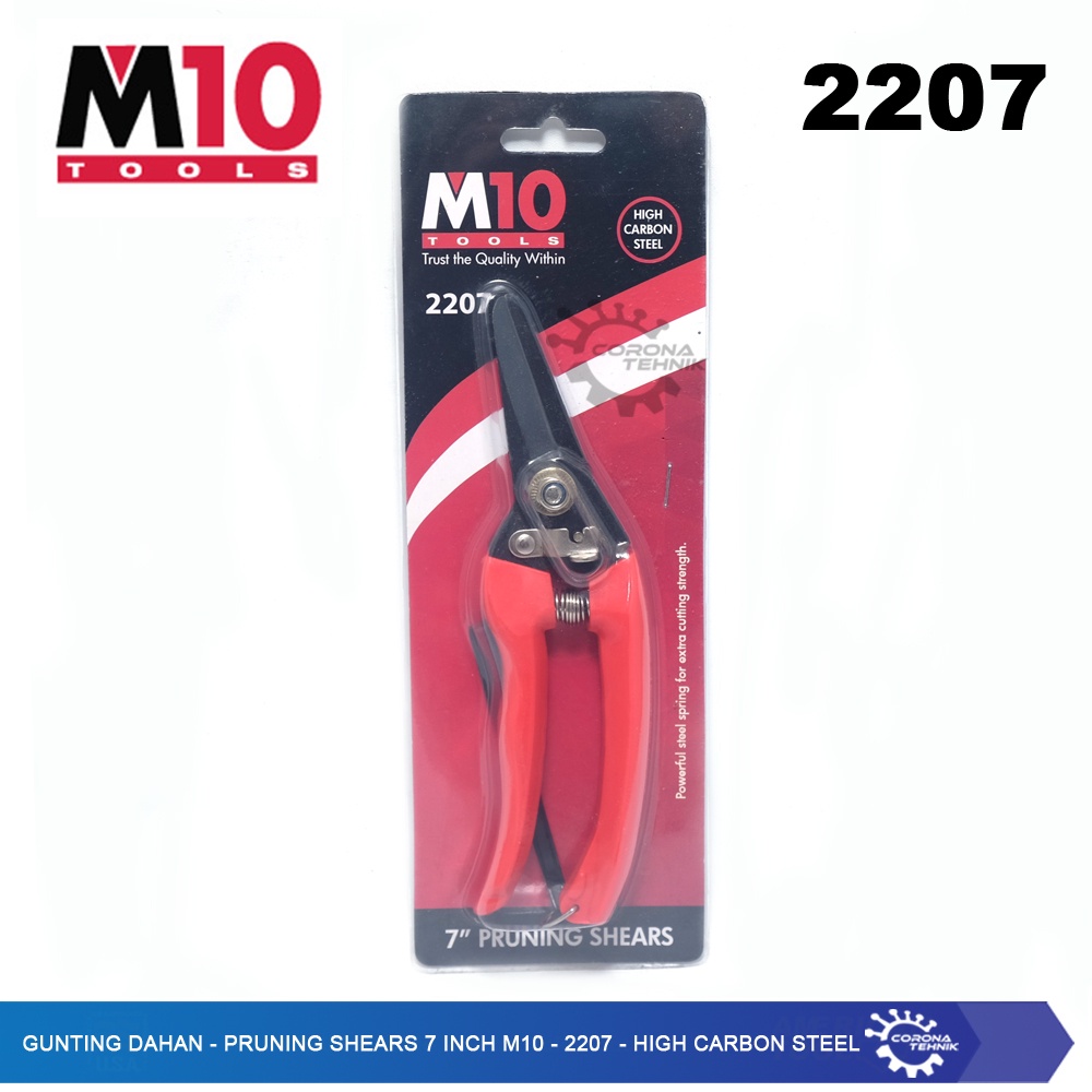 Pruning Shears 7 Inch M10 - 2207 - High Carbon Steel - Gunting Dahan