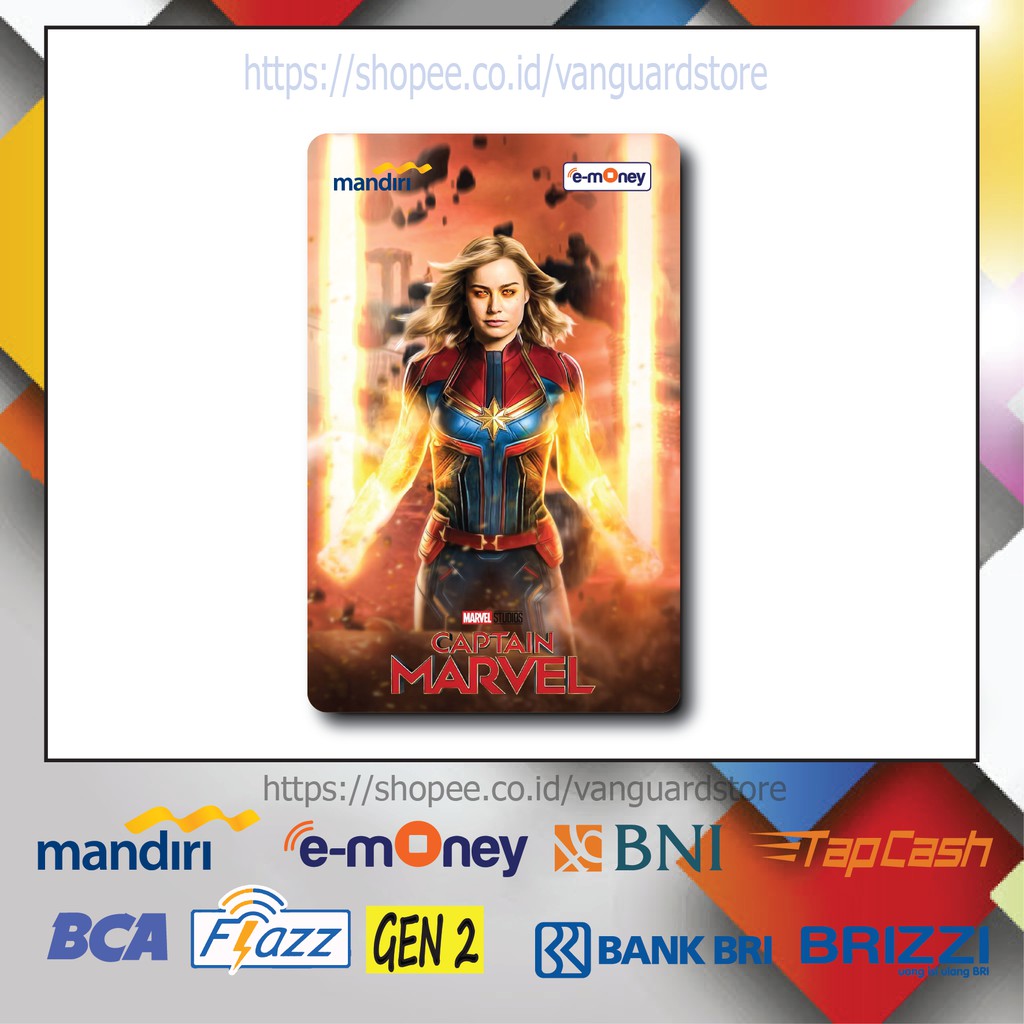 KARTU E MONEY E TOLL MOVIE CAPTAIN MARVEL FILM 23 EMONEY MANDIRI FLAZZ BCA TAPCASH BRIZZI BRI