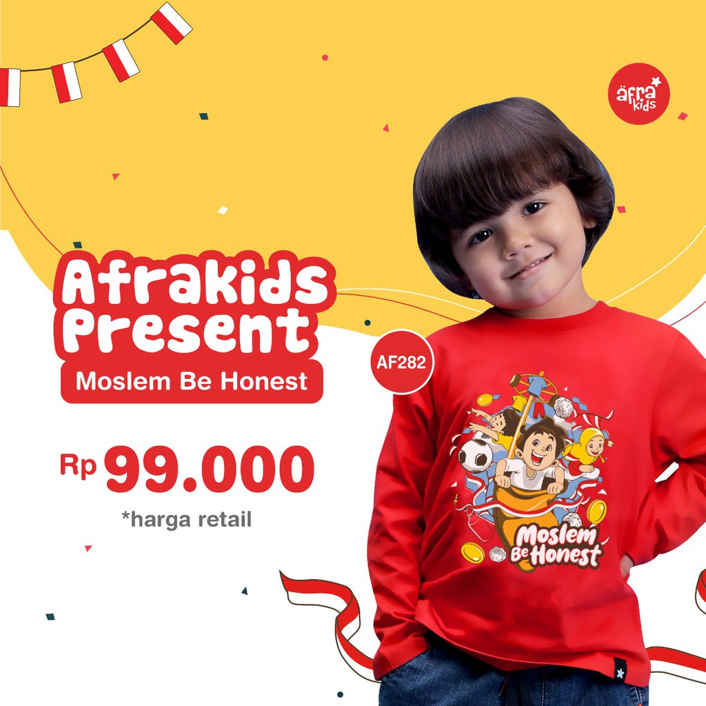 Kaos Anak AFRAKIDS AF282 size S/M/L/XL Bisa dipakai Laki-Laki dan Perempuan