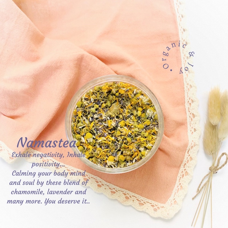 Organic&amp;Joy• Namastea Tisane (non-tea blend,Caffeine free,teh bunga chamomile,teh bunga lavender,artisan tea,teh kamomil)