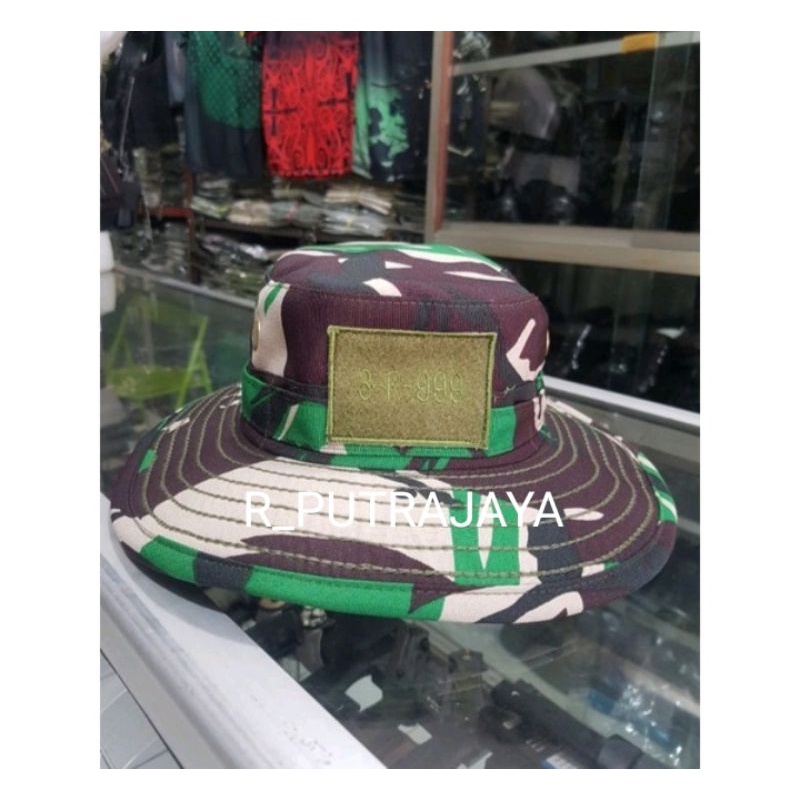 Topi Rimba Loreng TNI premium anti air full velbet/TOPI RIMBA LORENG VELBET KAWAT