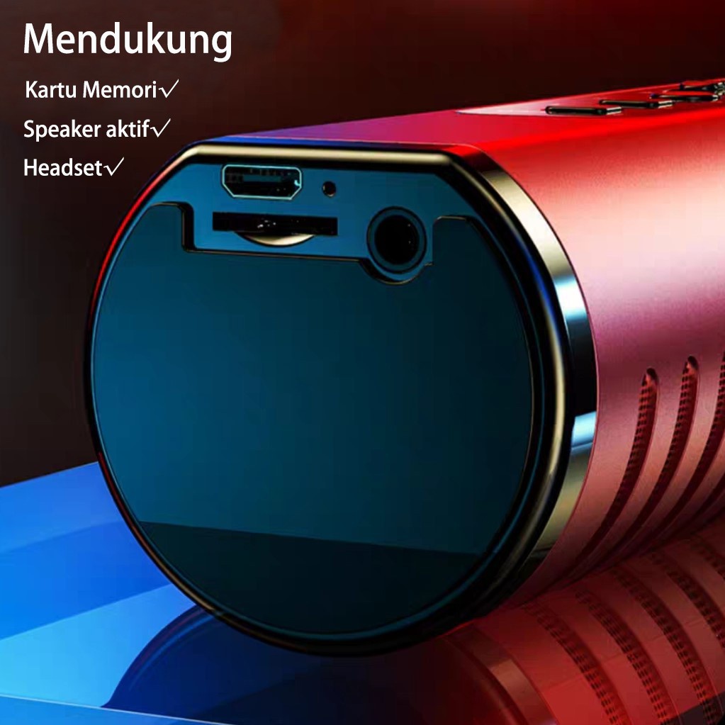 Mic Karaoke K6 Wireless Bluetooth Karaoke Player Smule Microphone Speaker KTV Efek USB Player