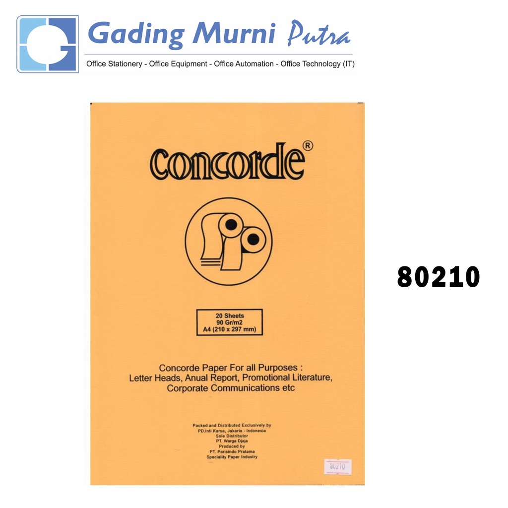 

KERTAS CONCORDE A4/20 90GR/M2 80210