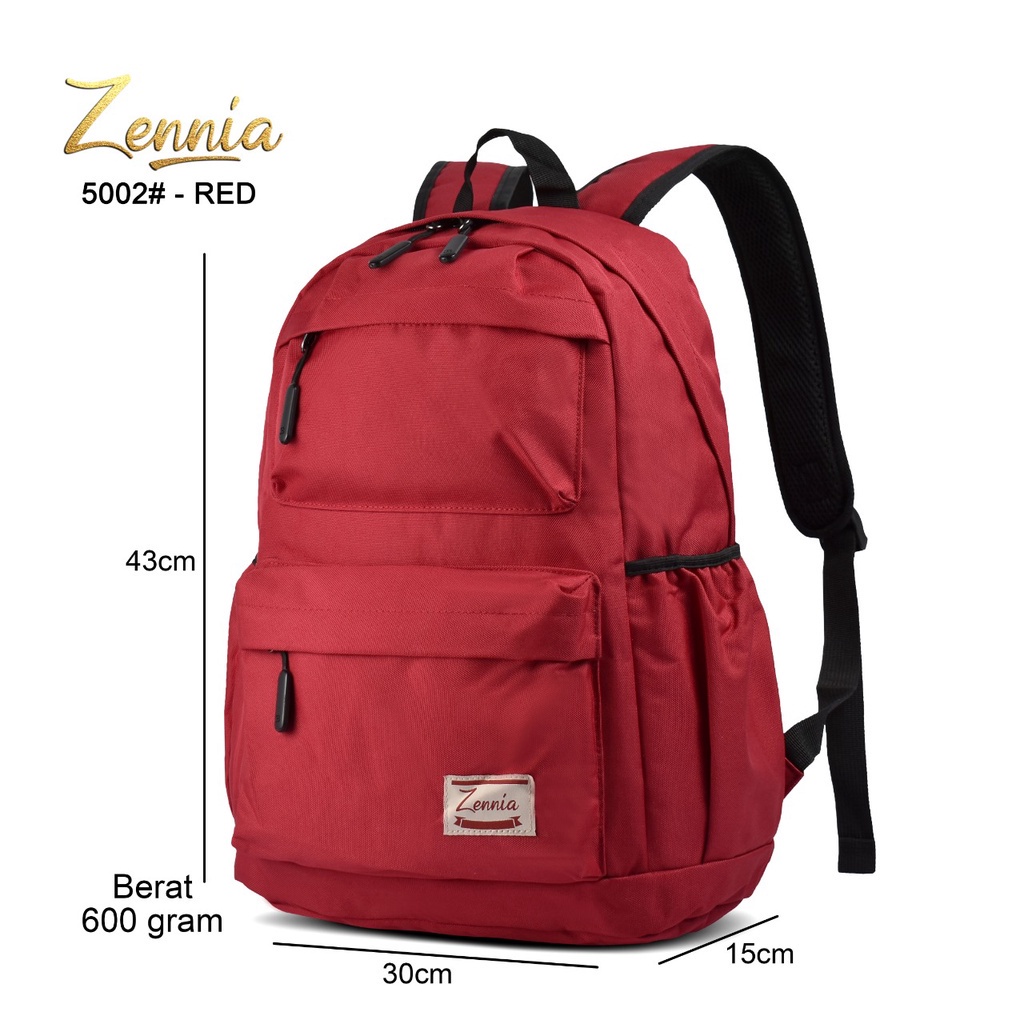 Tas Sekolah Zennia 5002 Tas Fashion Unisex Tas Ransel Laptop Backpack Casual Tas Punggung Wanita