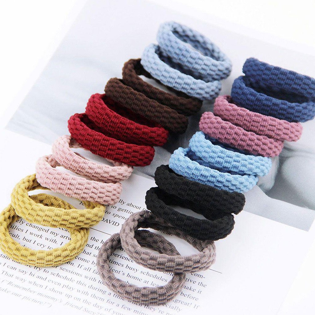 Ikat Rambut Korea Elastis Motif / Karet Rambut / Kuncir Rambut Warna Warni / Tiki-IRK M-Motif WOVEN