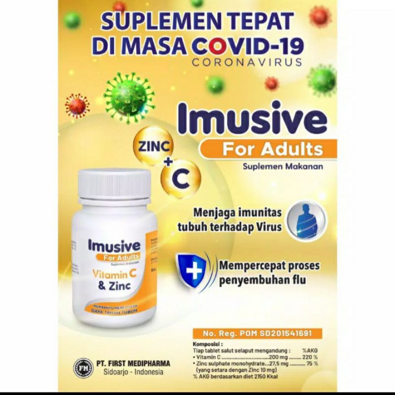 IMUSIVE Vitamin C + Zinc (Suplemen tepat di masa Covid-19)