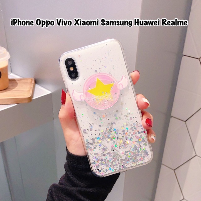 Star Charm Case iPhone Oppo Vivo Xiaomi Samsung S10 lite Note 10 20 2020 A9 A5 V17 A7 A02s Y51 A15