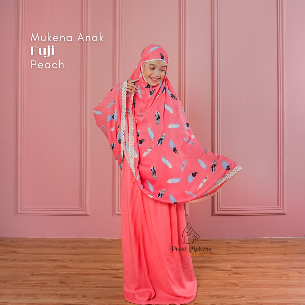 Pusat Beli Mukena Tasik - Mukena Anak (5-13 Tahun) 2in1 Katun Rayon Bali Travelling Fuji