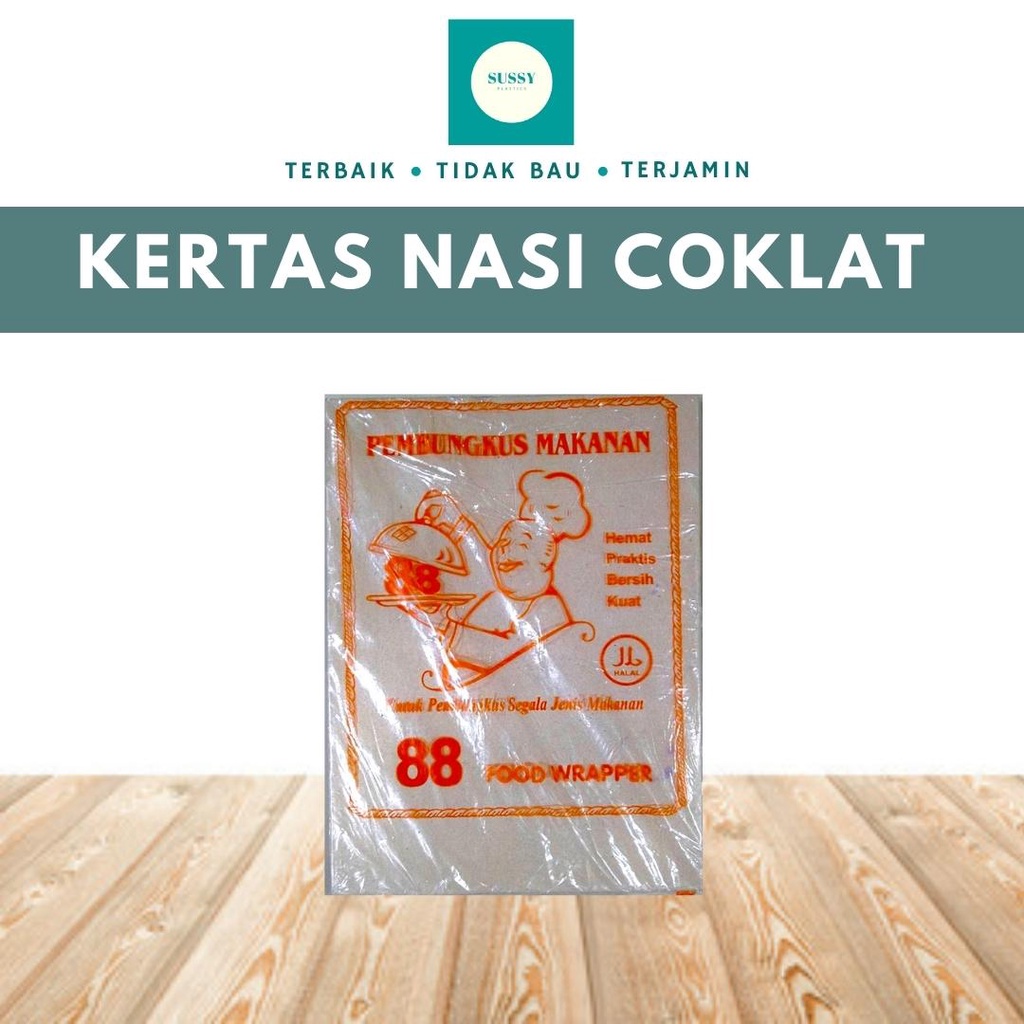 KERTAS NASI COKLAT UKURAN 27x36 ISI 100 LEMBAR / KERTAS NASI MINYAK 88